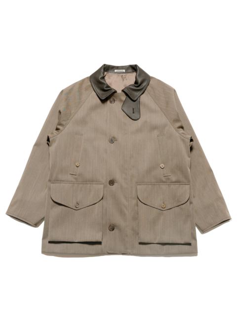 AURALEE Wool Cavalry Twill Laminate Hunting Blouson Olive Brown