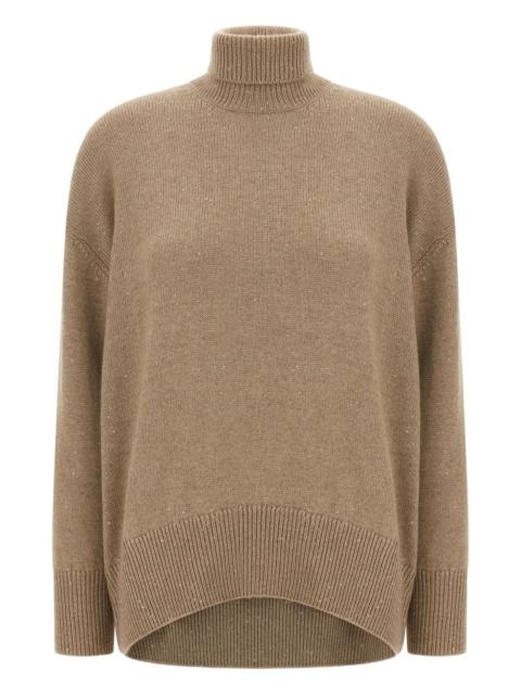 sequin-applique high-neck sweater