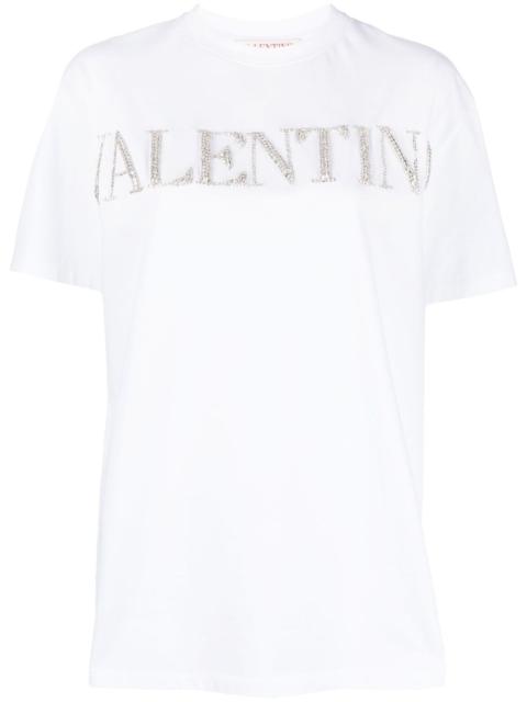 Valentino crystal-logo cotton T-shirt
