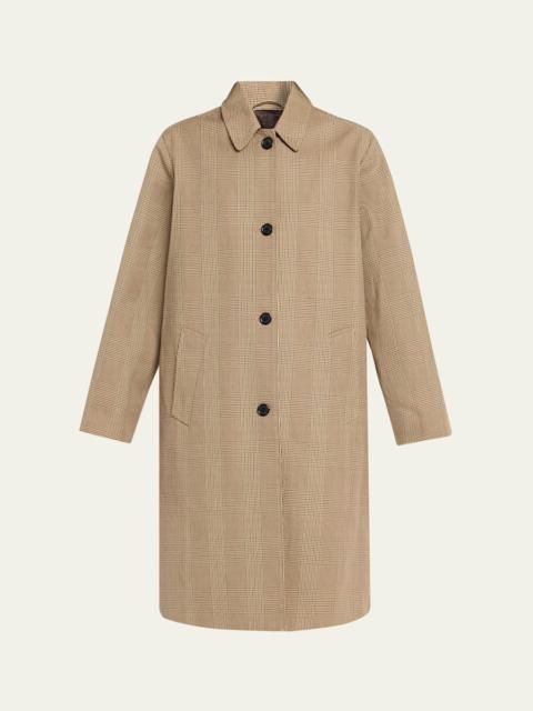 NILI LOTAN Watson Check Cotton Duster Coat