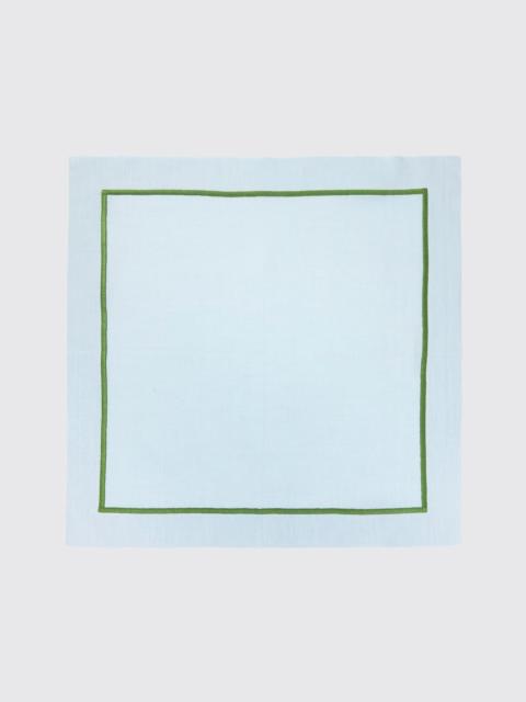 EMILIA WICKSTEAD Set of 4 Siena Napkins in Plume & Green Linen