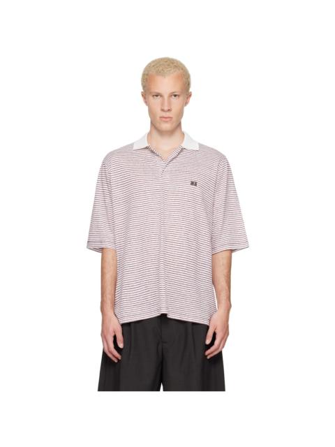 WALES BONNER White & Red Bask Polo