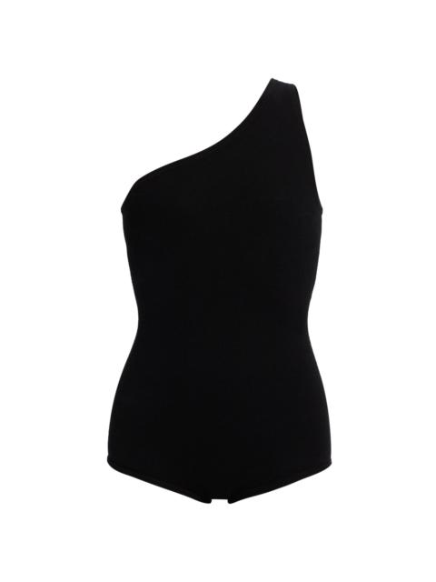 MICHAEL KORS COLLECTION Women's Stretch-Cashmere One-Shoulder Sleeveless Bodysuit - Black