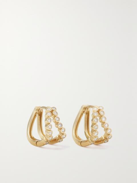 MATEO Wave 14-karat gold diamond earrings Gold