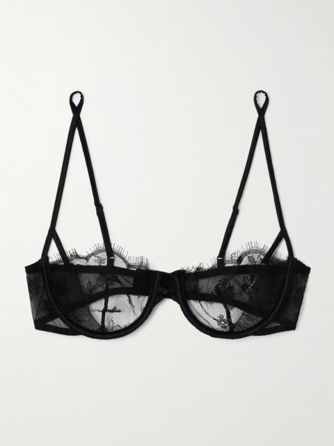 KIKI DE MONTPARNASSE Lace underwired soft-cup balconette bra Black