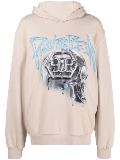 PHILIPP PLEIN skull-print long-sleeve hoodie