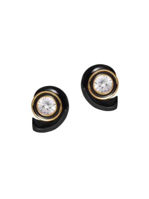 LELE SADOUGHI Women's Deco Swirl 14K-Gold-Plated, Enamel & Crystal Stud Earrings - Jet