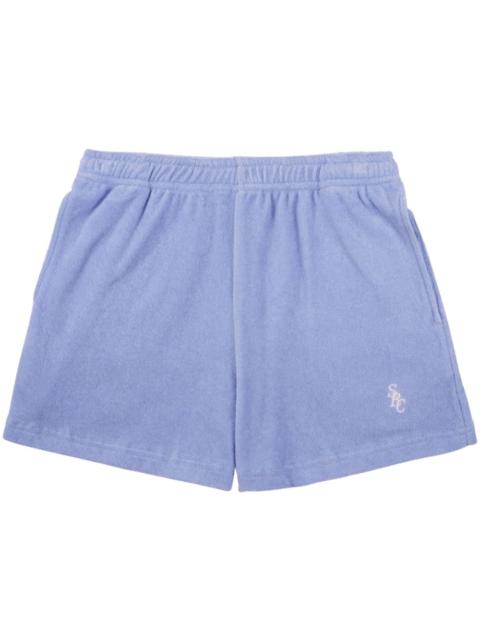 Sporty & Rich logo-embroidered terry-cloth shorts