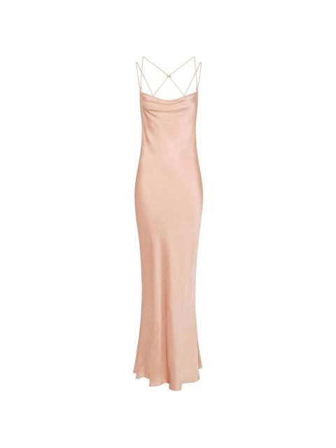 ELISABETTA FRANCHI cowl slim maxi dress