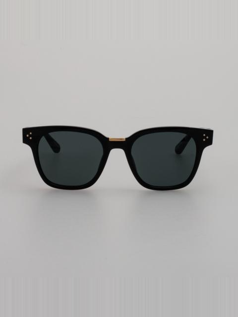 LINDA FARROW MEN'S SANCHEZ D-FRAME SUNGLASSES IN BLACK