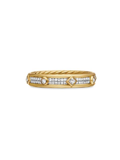 DAVID YURMAN Women's Modern Renaissance Band Ring in 18K Yellow Gold - Diamond