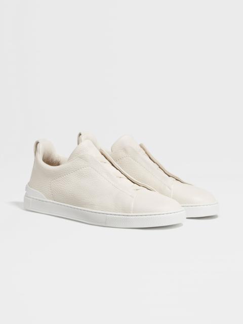 ZEGNA OFF WHITE DEERSKIN TRIPLE STITCH™ SNEAKERS