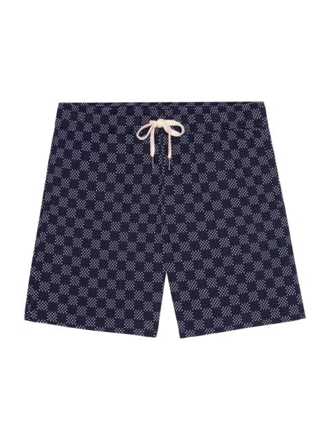 Rails Men's Cruz Check Cotton Shorts - Navy Sashiko