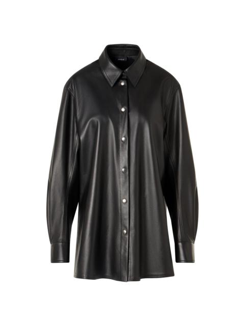 AKRIS Women's Oversized Leather Shirt - Black