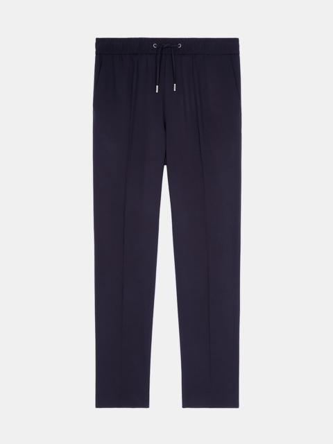 The Kooples STRAIGHT ELASTICATED PANTS IN NAVY WOOL