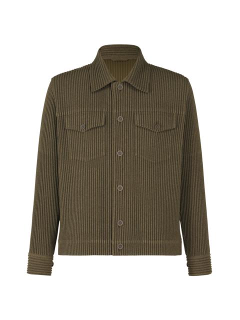 ダウンジャケット ISSEY MIYAKE 'Wool like light' jacket HOMME PLISSÉ ISSEY MIYAKE: Gray Wool Like Light Jacket | SSENSE