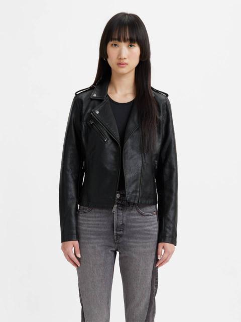 FAUX LEATHER MOTO JACKET