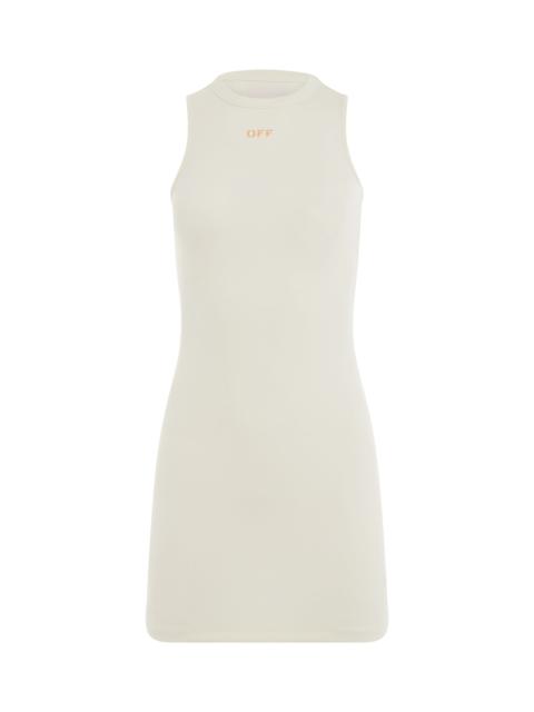 Off-White Sleek Rowing Dress in White