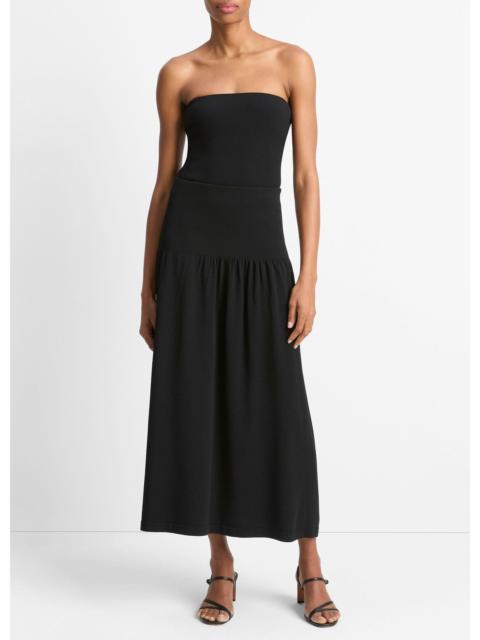 Vince Vince Pleated stretch-knit 미디 스커트