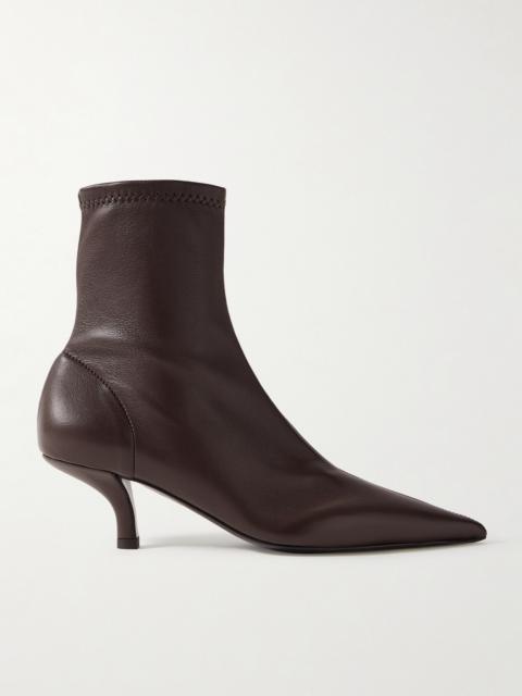 TOTEME The Heeled Sock Leather Ankle Boots