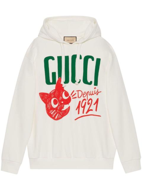 GUCCI logo-print cotton hoodie