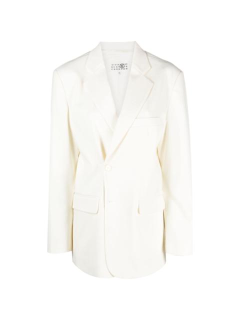 ジャケット MM6 MAISON MARGIELA White Stretch Polyester Blend Blazer MM6 Maison Margiela White stretch polyester blend blazer
