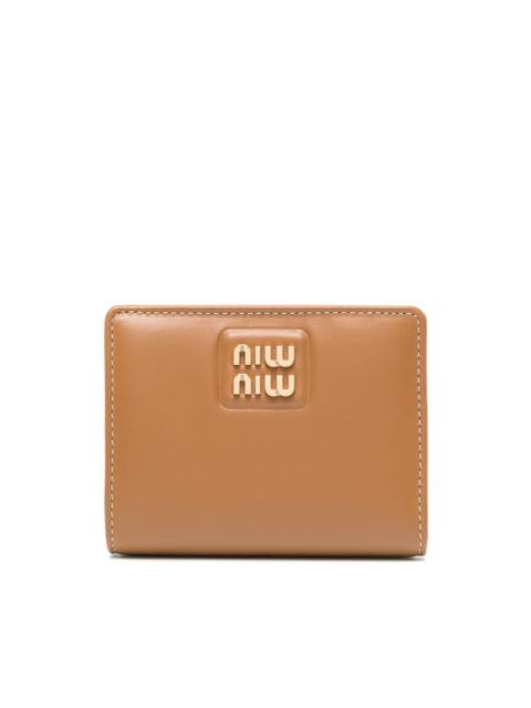 Miu Miu logo-lettering leather wallet