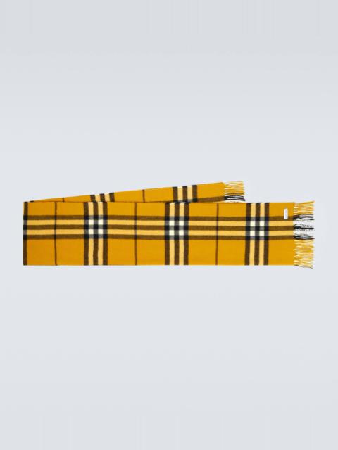 Burberry Check fringed cashmere scarf