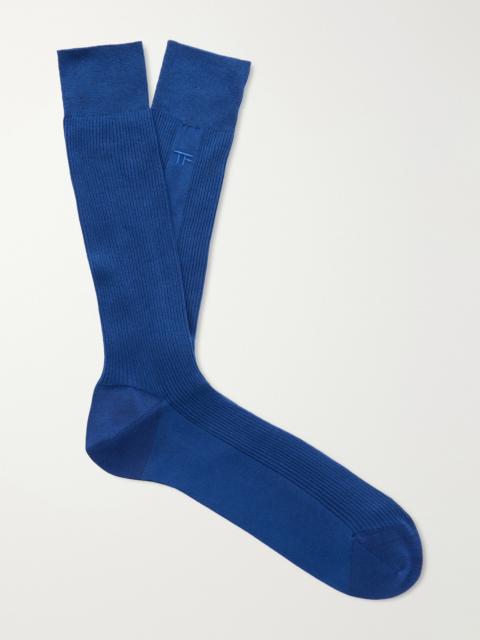 TOM FORD Logo-Embroidered Ribbed Cotton Socks