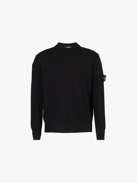 Winter brand-patch regular-fit cotton-blend jumper