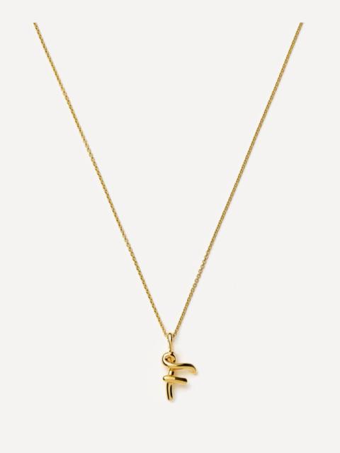 MISSOMA 18ct Gold-Plated Vermeil Silver Curly Molten Mini F Initial Pendant Necklace