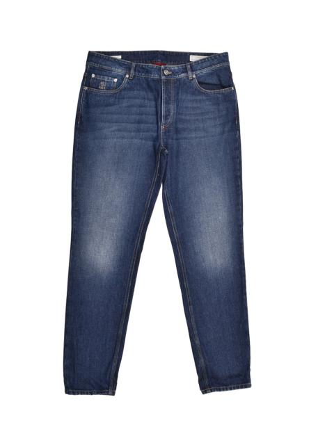 Brunello Cucinelli Dark Denim 5 Pocket Jeans "Dark Blue" BRUN201