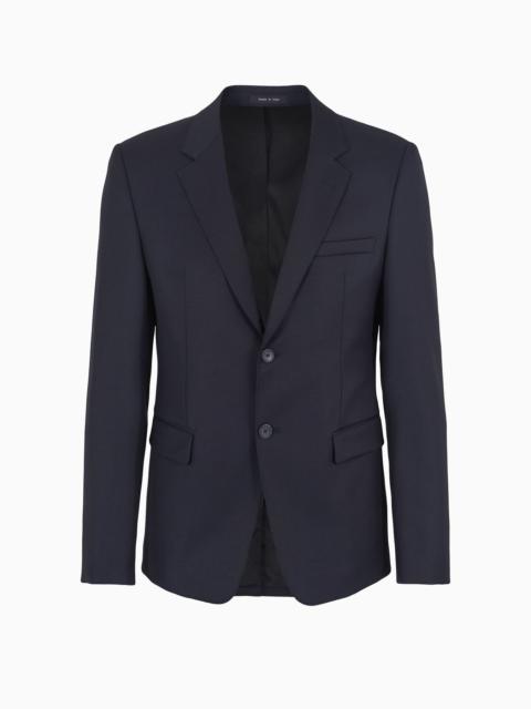 Single-breasted, worsted virgin-wool jacket