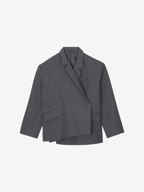 The Frankie Shop Tolmer Boxy Wrap Blazer - Storm Grey