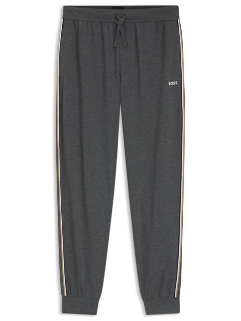 BOSS PAJAMA PANTS IN STRETCH COTTON WITH SIGNATURE SIDE STRIPES