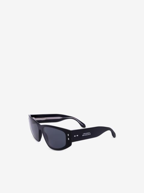 Isabel Marant logo-print rectangle-frame sunglasses