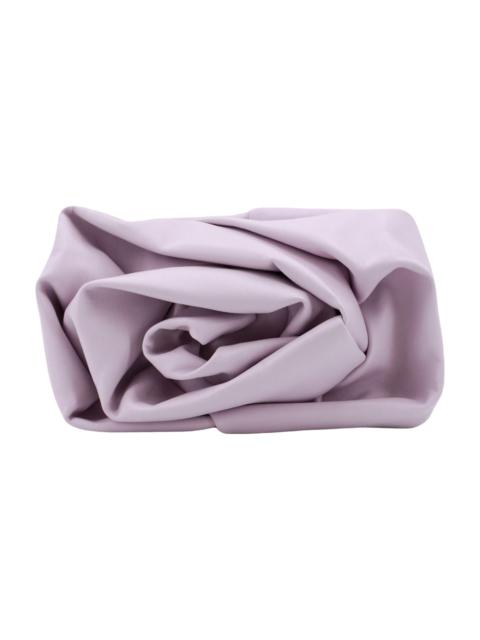 Burberry Leather Clutch With Frontal Rose