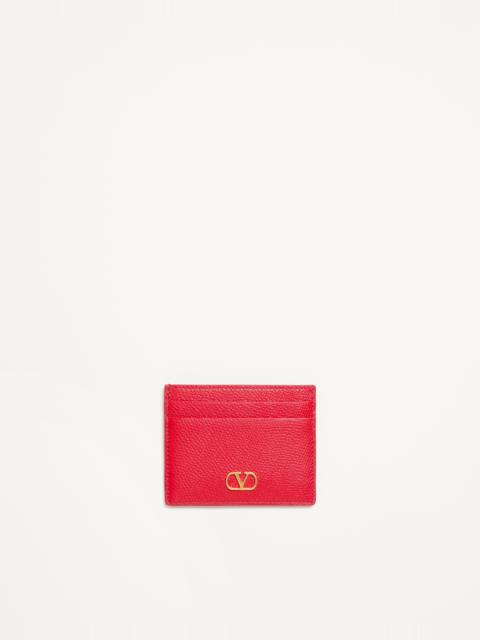Valentino VLOGO SIGNATURE GRAINY CALFSKIN CARD HOLDER