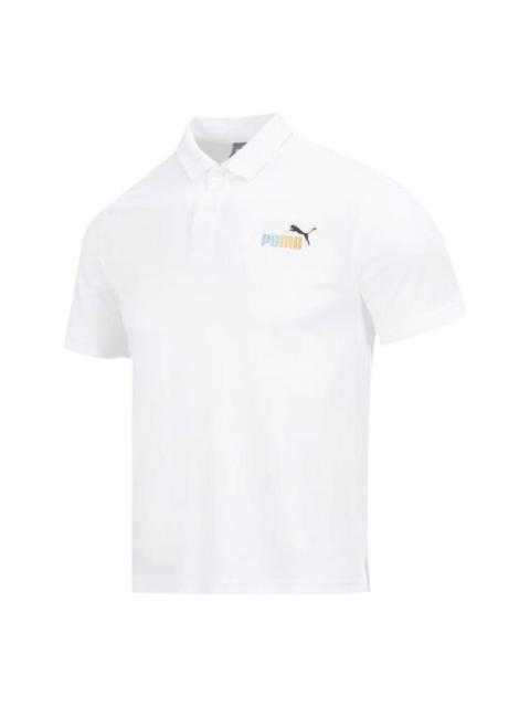 PUMA PUMA Graphic Logo Polo Shirt 'White' 678011-02