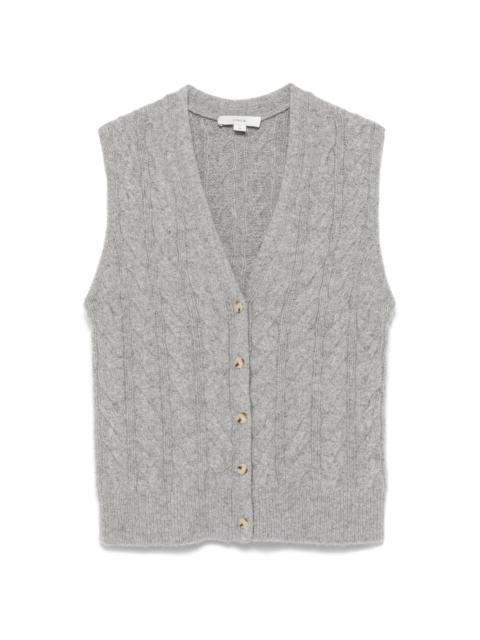 cable-knit button waistcoat