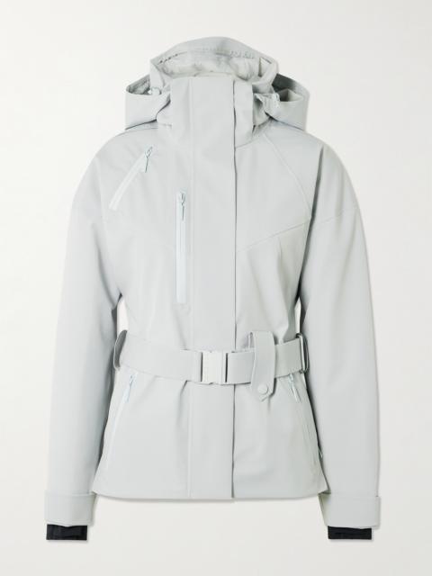 CORDOVA Cascade Appliquéd Belted Stretch Hooded Ski Jacket