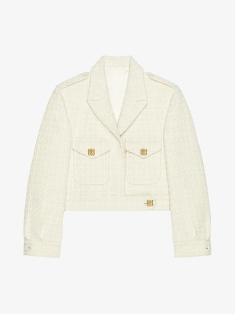 Givenchy Short Tweed Jacket With 4g Detail Jackets White