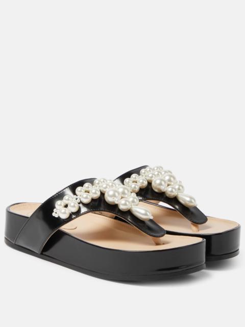 Simone Rocha faux-pearl embellished leather sandals