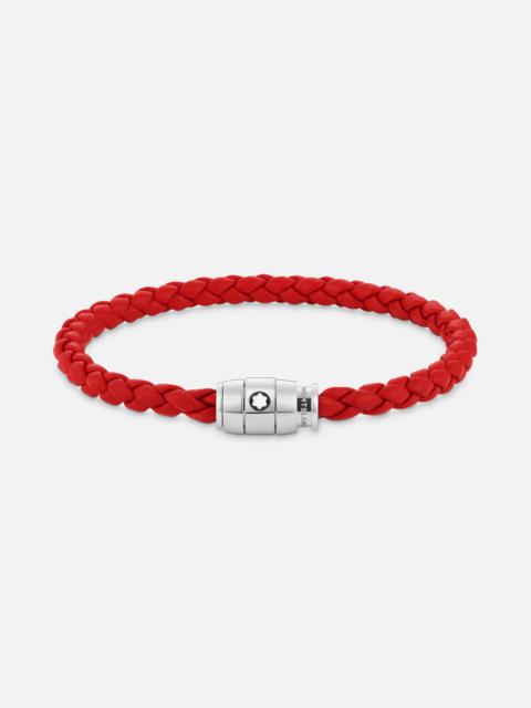 Montblanc Bracelet Steel 3 rings closing and Red leather