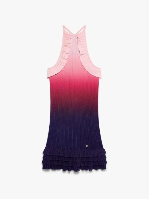 CASABLANCA Pink Gradient Ruffle Midi Dress | Casablanca Paris