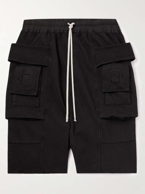 Rick Owens Luxor Creatch Garment-Dyed Cotton-Jersey Drawstring Cargo Shorts