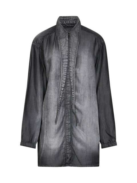 Diesel Grey coated fluid denim De-Arven-S shirt