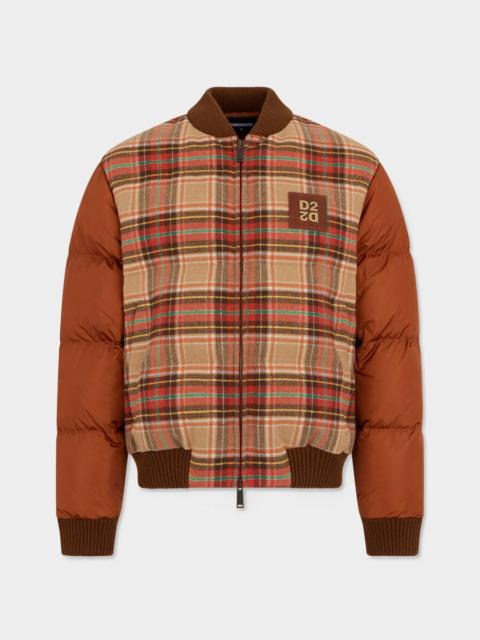DSQUARED2 D2 COTTAGE CHECK WOOL & NYLON DOWN JACKET