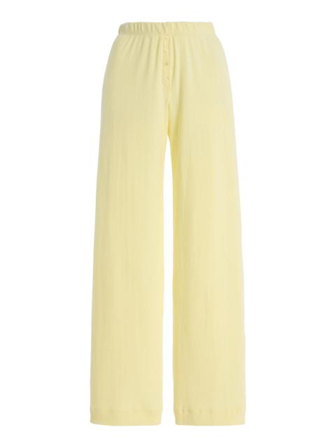LESET Pointelle-Knit Cotton Boxer Pants yellow