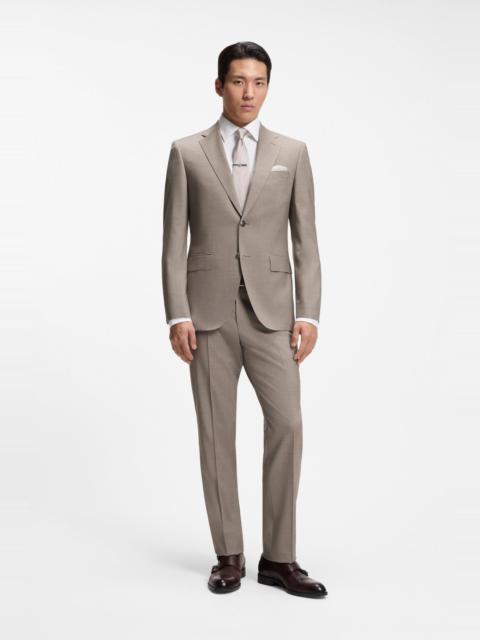 BOSS TWO-PIECE REGULAR-FIT SUIT IN MÉLANGE STRETCH WOOL